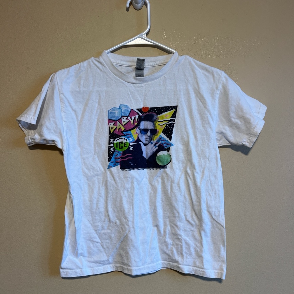 Vintage “Vanilla Ice” Merch Baby Graphic T-shirt White Youth M Iconic Print